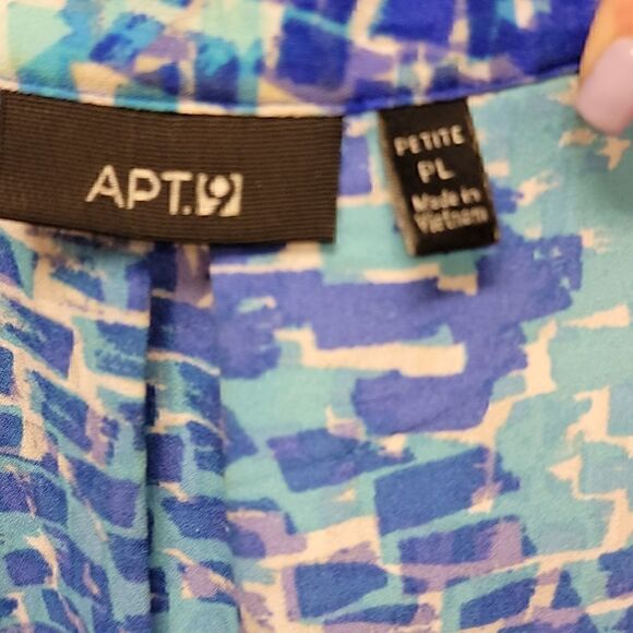 APT 9 blue sleeveless button-up blouse size pl excellent pre-loved condition - Picture 6 of 12